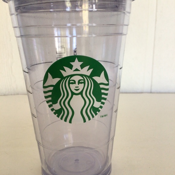 STARBUCKS CLEAR COLD CUP TUMBLER TRAVELER WITH LOGO 16 OUNCE - Picture 5 of 10